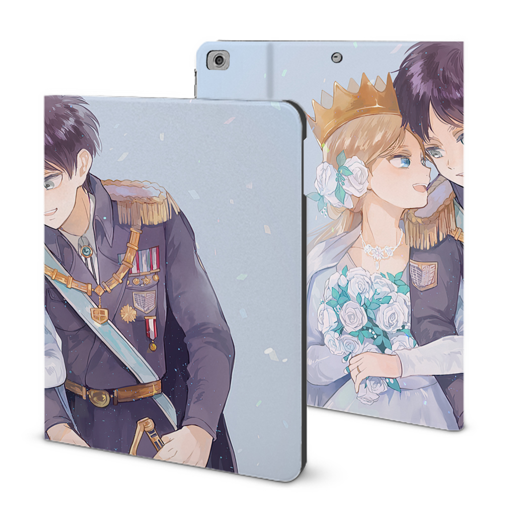 （画像用） 進撃の巨人 Attack on Titan IPad ケース ブック型 PUレザー TPU 耐衝撃 軽量 薄型 ペン収納なし 全面保護 IPad 各モデル対応